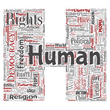 İnsan hakları, siyasi özgürlük, demokrasi mektup yazı tipi H.