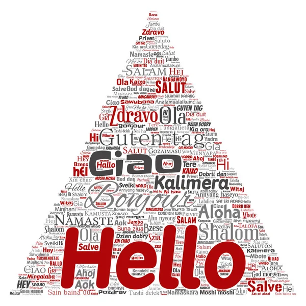 Kavramsal üçgen ok Merhaba veya farklı dillerde kelime bulutu tebrik.