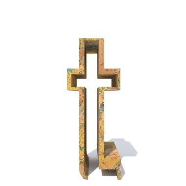 Beyaz arka plan üzerinde izole kavramsal eski paslı metal küçük harf t.