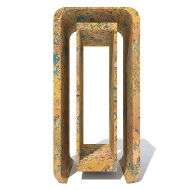 Beyaz arka plan üzerinde izole kavramsal eski paslı metal numarası 0.