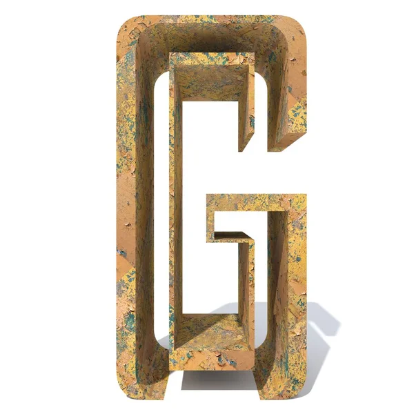 Conceptuele Oude Verroeste Metalen Grote Letter Geïsoleerd Witte Achtergrond — Stockfoto