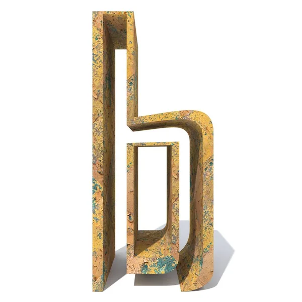 Konzeptionelle Alten Verrosteten Metall Kleinen Buchstaben Isoliert Auf Weißem Hintergrund — Stockfoto