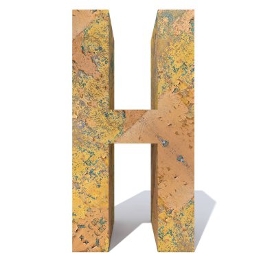 Beyaz arka plan üzerinde izole kavramsal eski paslı metal harf s