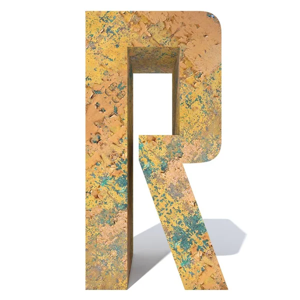 Conceptual Old Rusted Metal Letter Isolated White Background — Stock Photo, Image