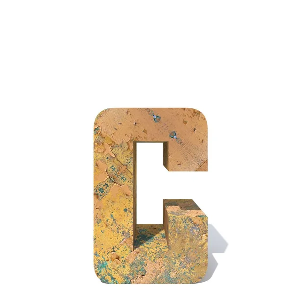 Conceptual Old Rusted Metal Letter Isolated White Background — Stock Photo, Image