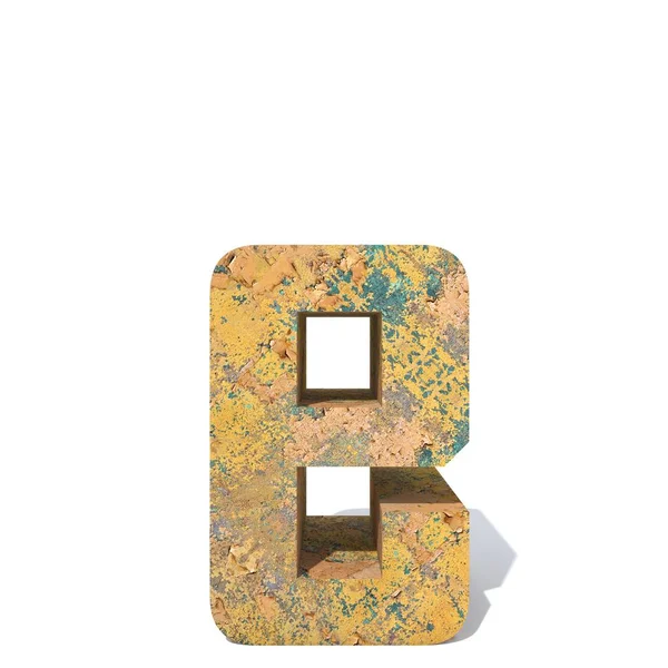 Conceptual Old Rusted Metal Letter Isolated White Background — Stock Photo, Image
