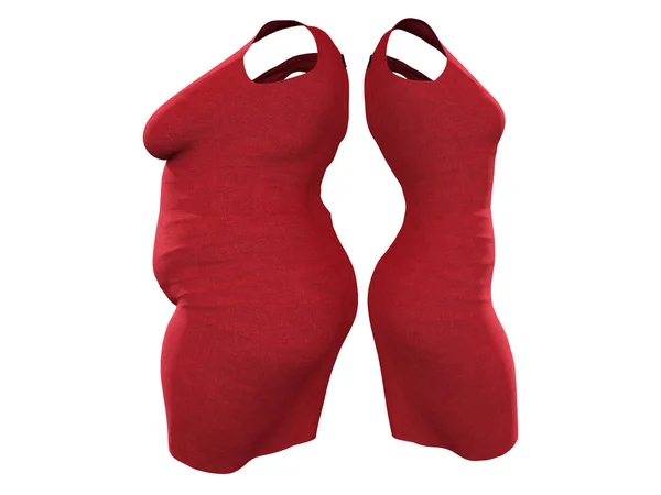 Εννοιολογική Υπέρβαρες Γυναίκες Φόρεμα Στολή Slim Fit Υγιές Σώμα Μετά — Φωτογραφία Αρχείου