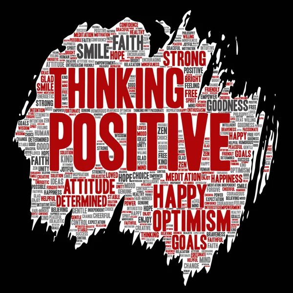 Conceptual Positive Thinking Happy Strong Attitude Paint Brush Paper Word — Stock Vector