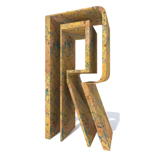 Conceptual Old Rusted Metal Font Isolated White Background — Stock Photo, Image