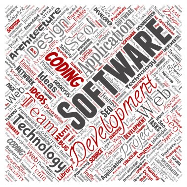 kelime bulutu meydanda teknoloji kodlama kavramsal yazılım geliştirme projesi