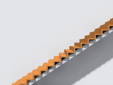 Duvar arka plan bina ya da mimari metafor iş başarısı, büyüme, ilerleme veya başarı olarak kavramsal merdivenlerde. yaratıcı adımları vizyon tasarım olarak en tepeye kadar yükselen 3D çizimi