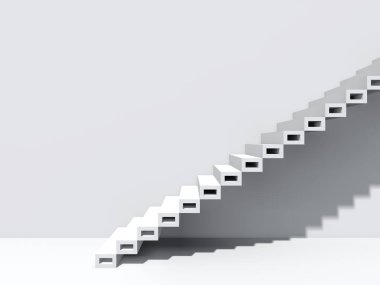 Conceptual stair on wall background building or architecture as metaphor to business success, growth, progress or achievement.