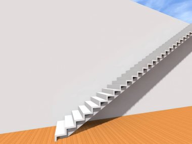 Duvar arka plan bina veya mimari metafor iş başarısı, büyüme, ilerleme veya başarı olarak kavramsal merdiven.