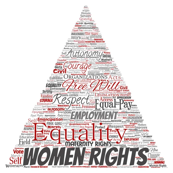 Vector Conceptual Derechos Las Mujeres Igualdad Triángulo Libre Albedrío Flecha — Vector de stock