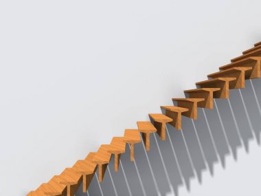 Duvar arka plan bina veya mimari metafor iş başarısı, büyüme, ilerleme veya başarı olarak kavramsal merdiven.