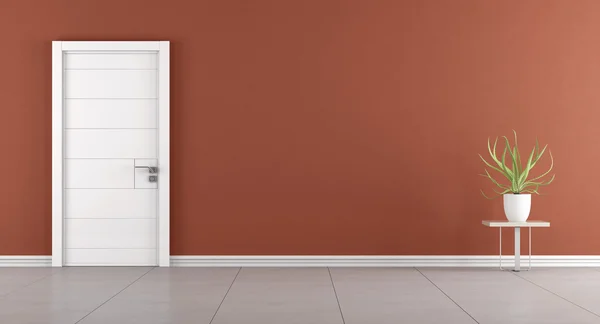 Modern room with closed door — Stock Photo, Image