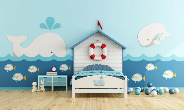 Kids room in marine style — Stock Photo, Image