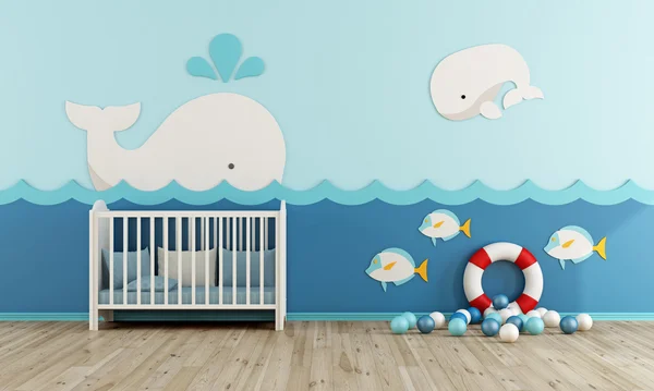 Baby room in marine style — Stock Photo, Image