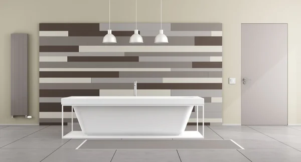 Banheiro minimalista com banheira — Fotografia de Stock