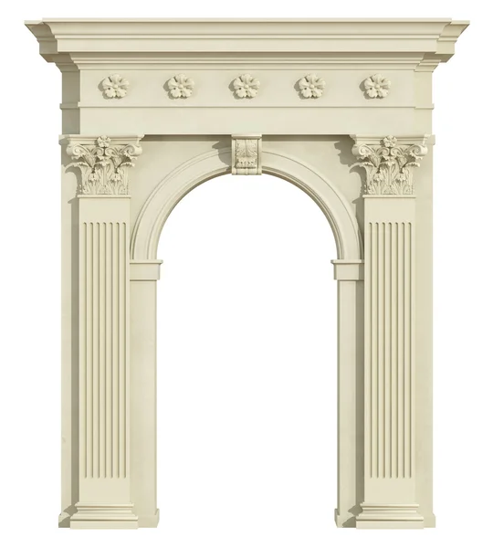 Vista frontal de un arco clásico con columna corintia — Foto de Stock