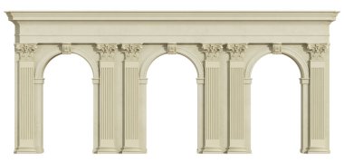 Beyaz izole klasik colonnade