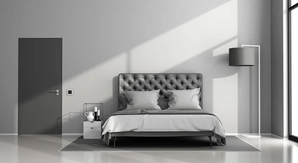 Black and gray master bedroom — Stock Photo, Image