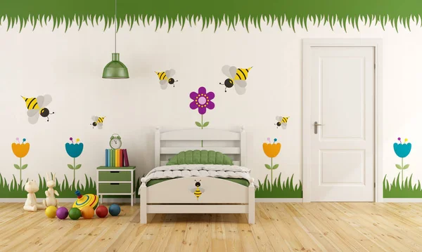White child bedroom with decoration — Stock Photo, Image