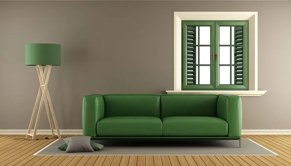 Living room with sofa and window — Stock Photo, Image