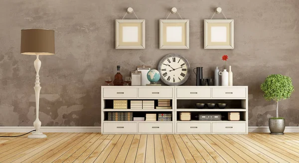 Retro Zimmer mit Sideboard — Stockfoto