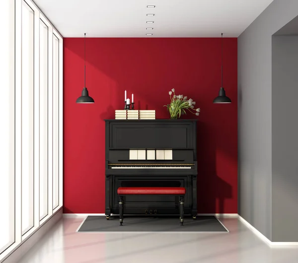 Muziekkamer met piano — Stockfoto