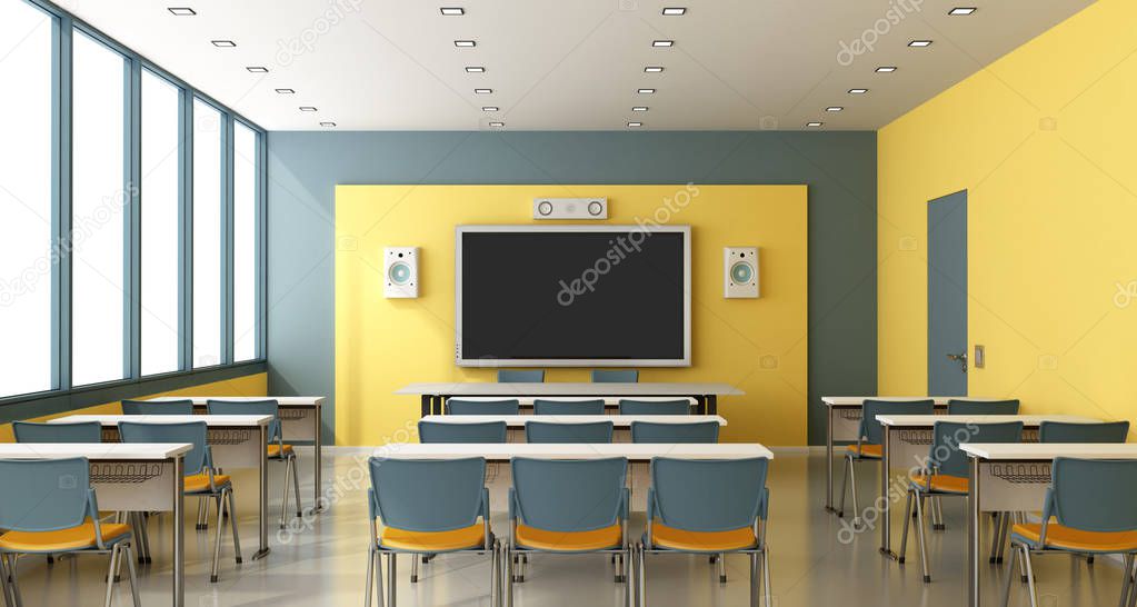 Contemporary empty classroom