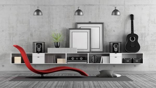 Habitación moderna para escuchar música — Foto de Stock