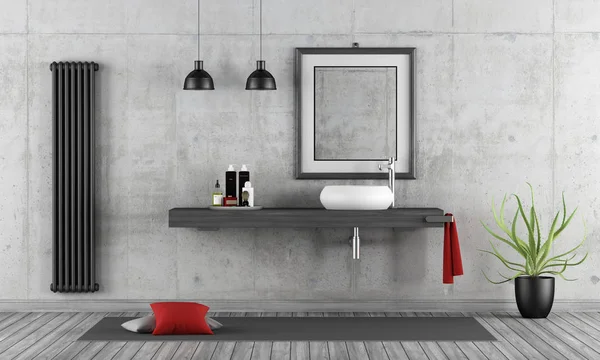 Minimalist beton banyo — Stok fotoğraf