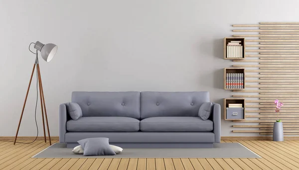 Sala de estar minimalista lilás — Fotografia de Stock