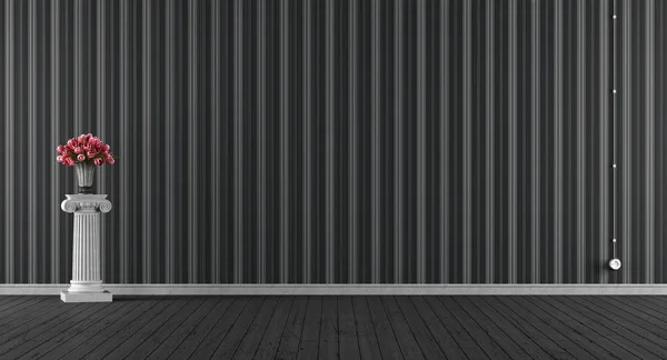 Empty classic black room — Stock Photo, Image