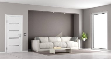 Modern kahverengi oturma odası