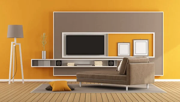 Living room with tv unit — Stock Photo, Image