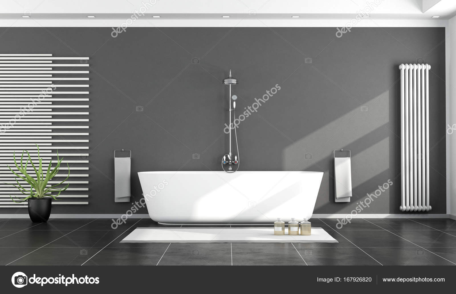 Wonderbaar Zwart-wit moderne badkamer — Stockfoto © archideaphoto #167926820 JR-42