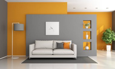 Gri ve turuncu modern lounge