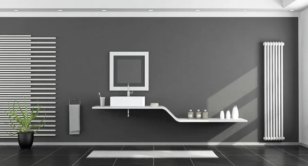 Сучасна чорно-біла ванна кімната — стокове фото