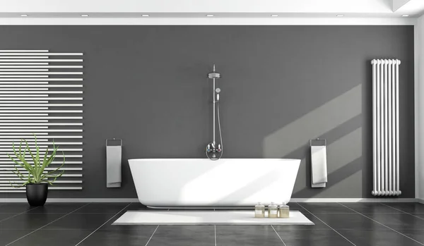 Svart och vitt modernt badrum — Stockfoto