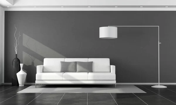 Moderne zwarte en witte lounge — Stockfoto