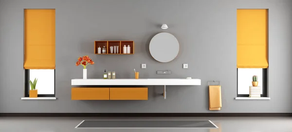 Современная ванная комната с умывальником — стоковое фото