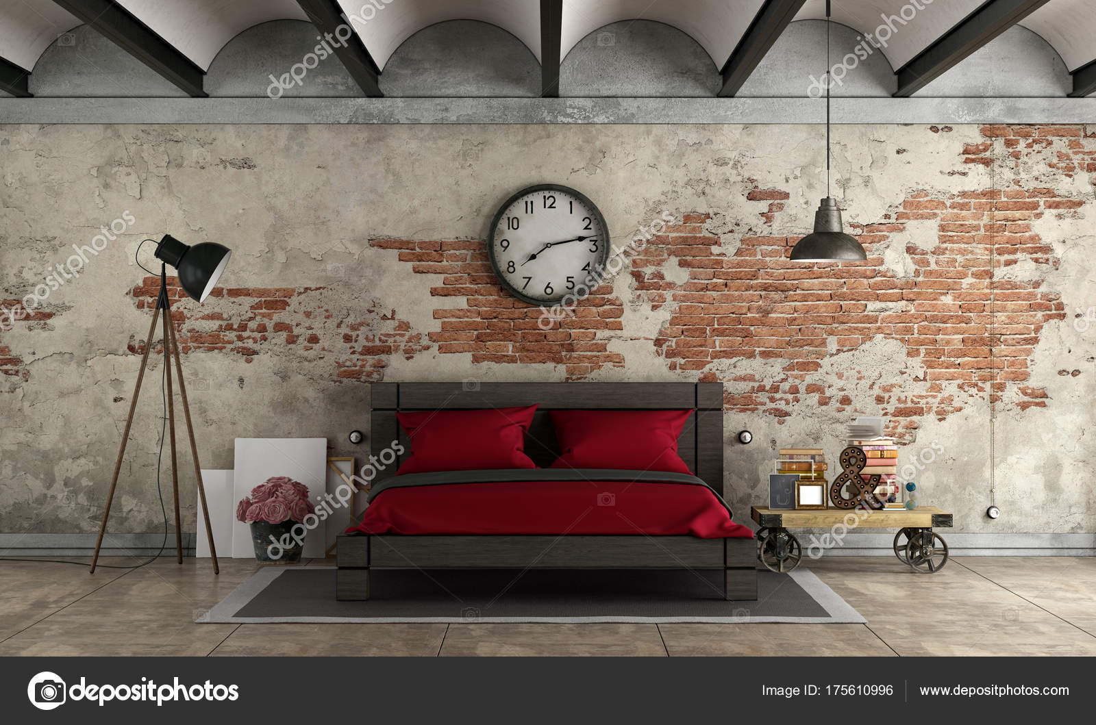 Master camera da letto in stile industriale — foto stock ... Camera da letto industriale