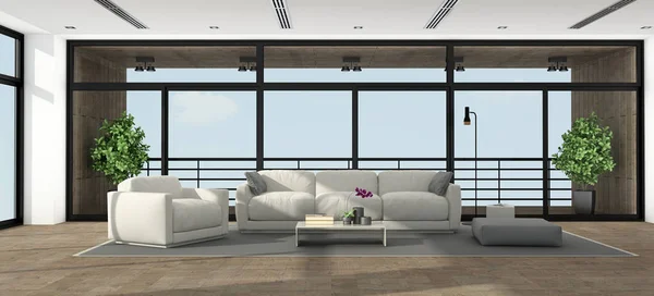 Large minimalist living room — Stock Photo, Image