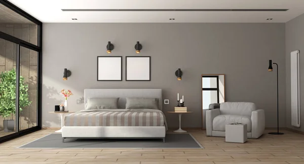 Modern yatak odası — Stok fotoğraf