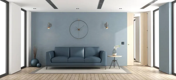 Niebieski nowoczesny salon — Zdjęcie stockowe