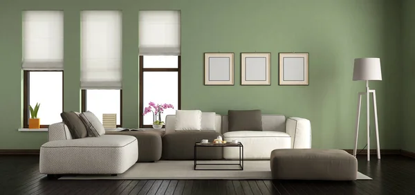 Yeşil modern oturma odası — Stok fotoğraf