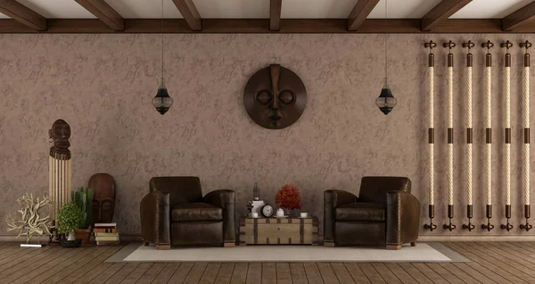 Sala de estar em estilo étnico — Fotografia de Stock