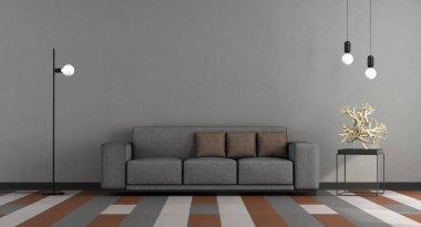 Gri ve kahverengi modern lounge